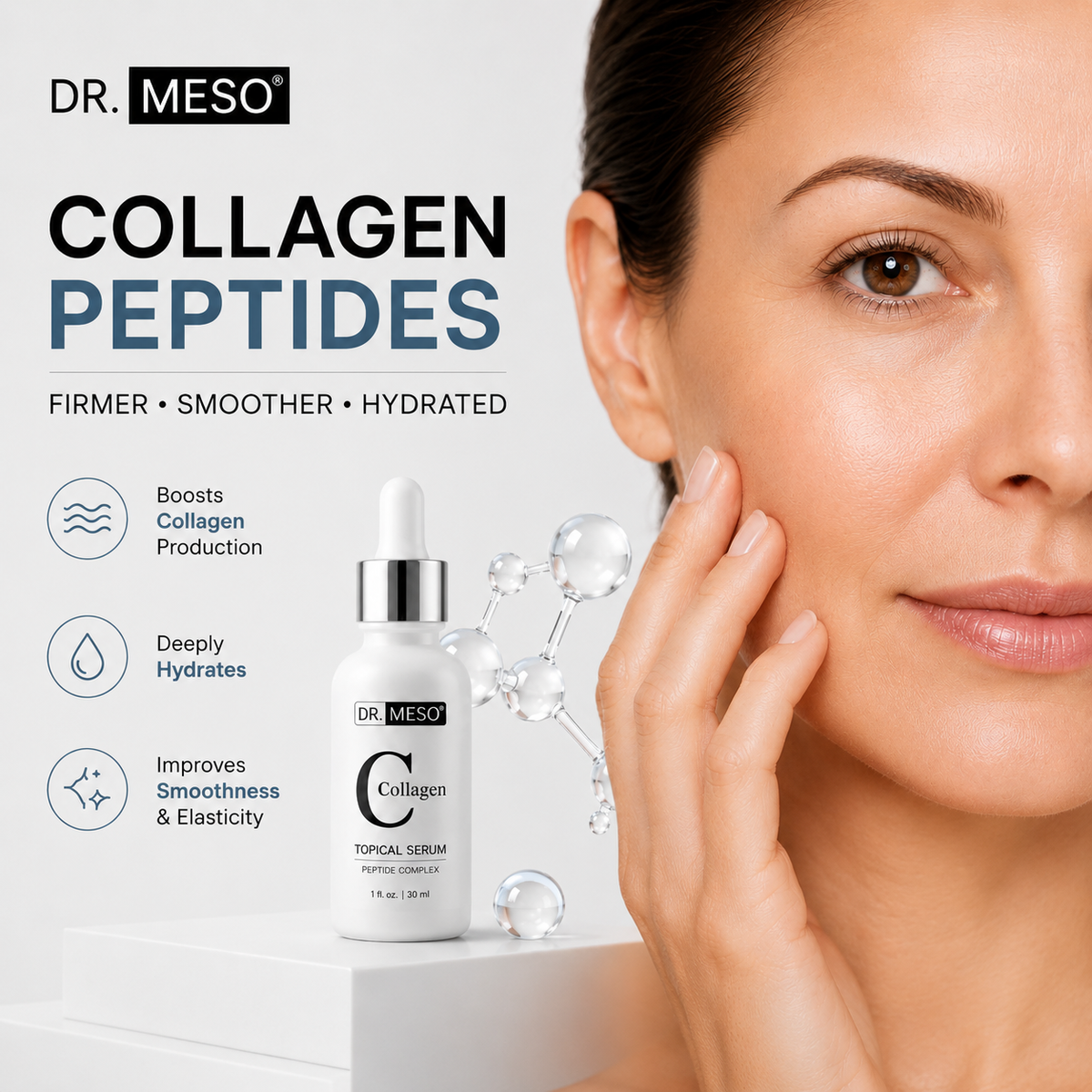 DR.MESO Collagen Peptide Serum results for firmness, hydration and fine lines