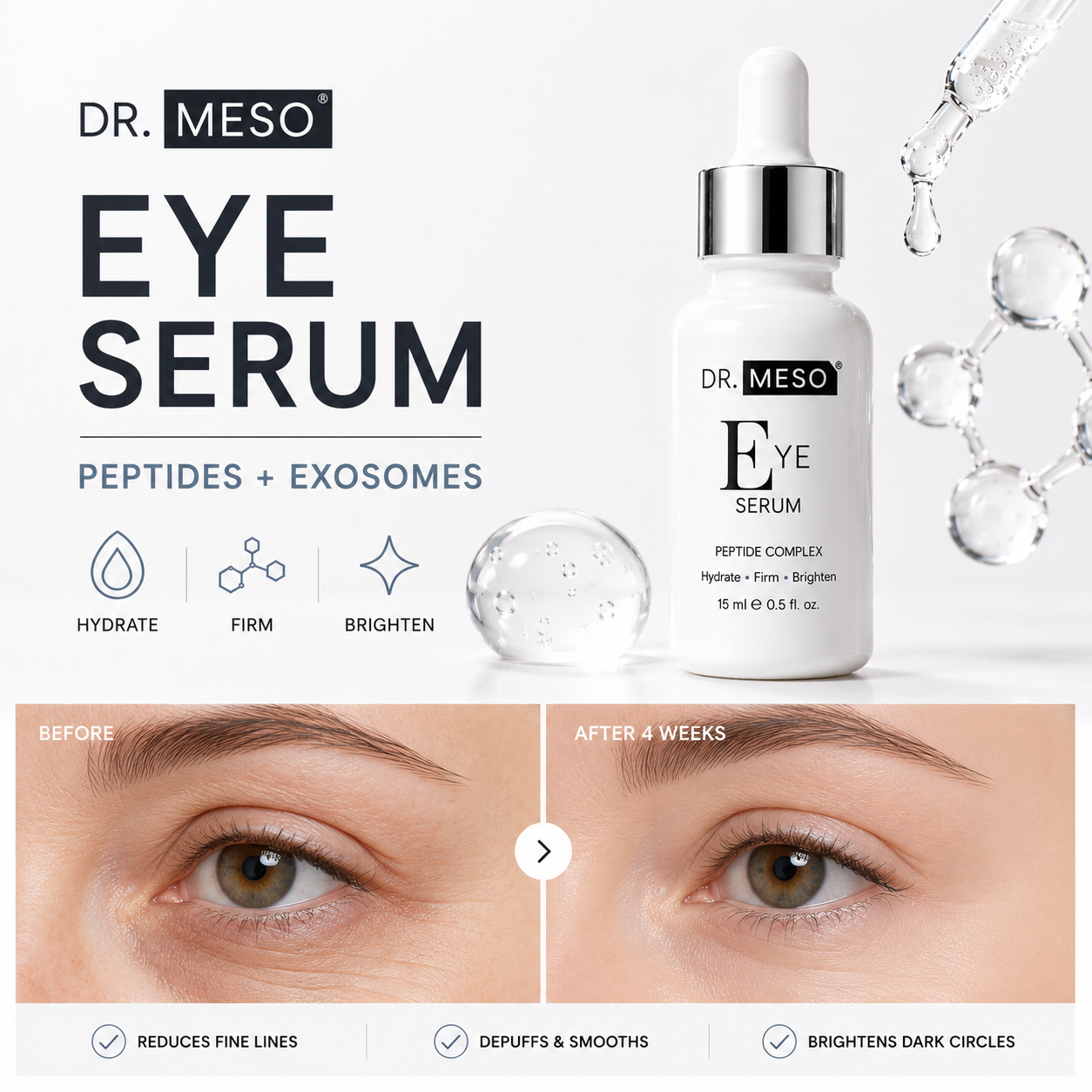 Eye Peptide Serum for Dark Circles & Fine Lines | DR.MESO® Canada
