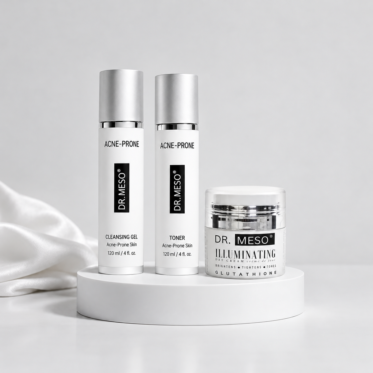 DR.MESO® Acne Deals Set with Acne-Prone Cleanser, Toner and Illuminating Face Cream