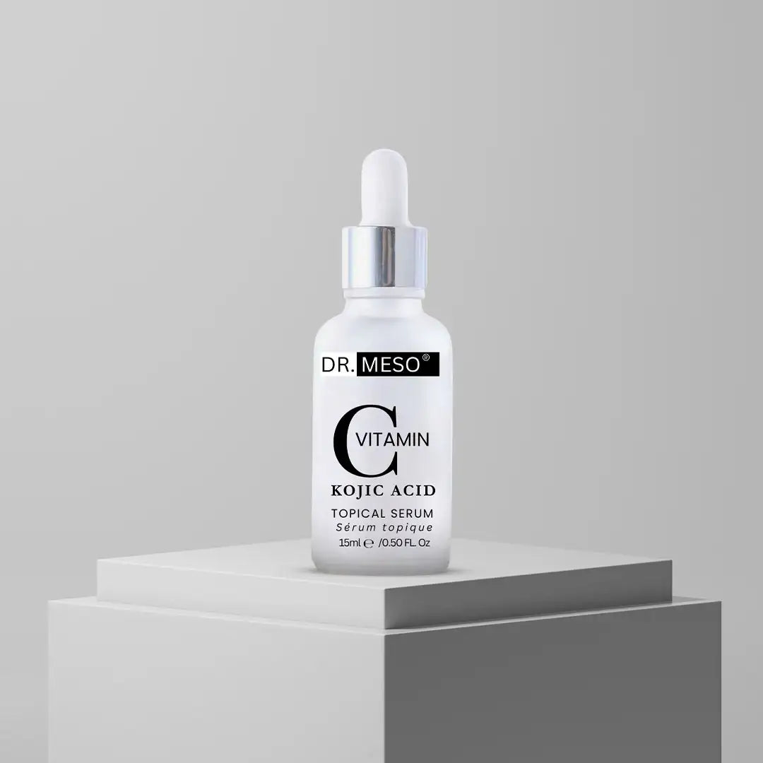 Bottle of vitamin C serum for brightening skin.