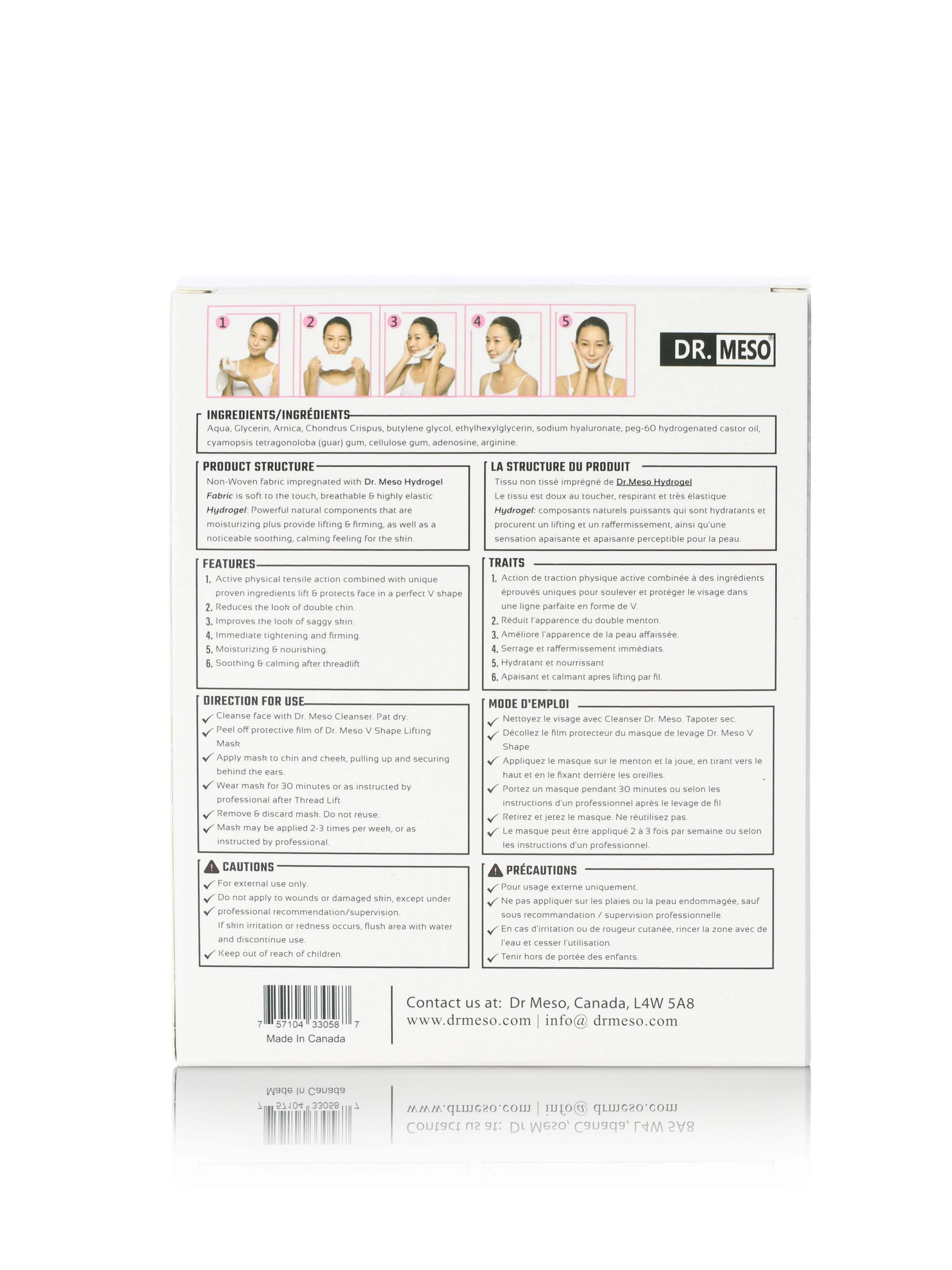 Facial mask designed to lift and define the V-shaped jawline.